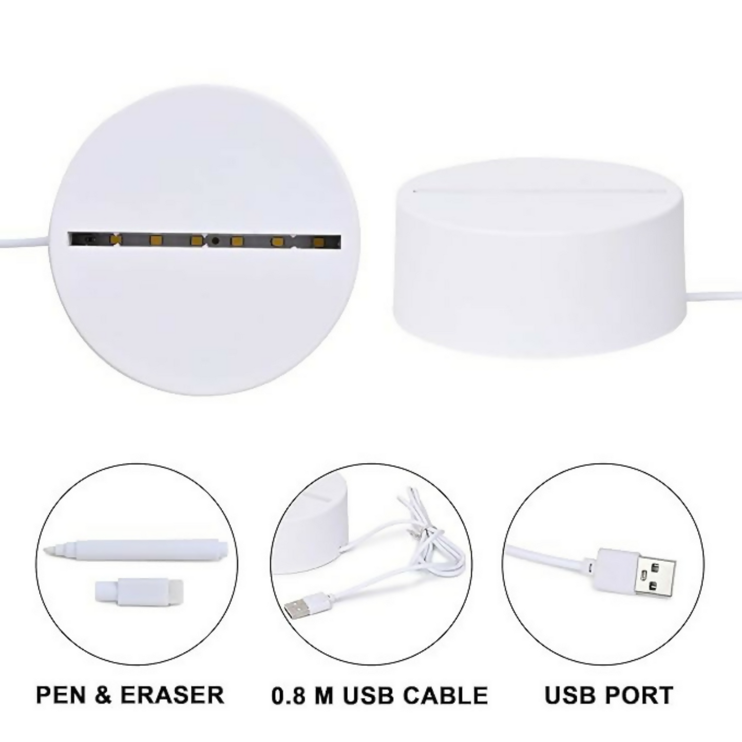 3D Creative Writeable LED Night Lamp with Pen and USB Cable | Custom Message Acrylic Board Light with Erasable Marker | Personalized Home Decor Lamp & Romantic Gift for Birthday, Valentine’s Day & Anniversary