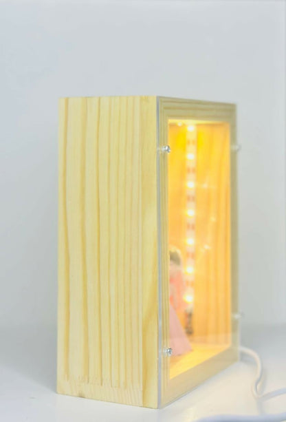 3D Romantic Couple Figurine Shadow Box with LED Lights and photoframe – I Love You Wooden Frame for Valentine’s Day, Proposal, Wedding Anniversary, or Bedroom Decoration